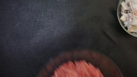 Minced meat overhead Stock Footage 103984598