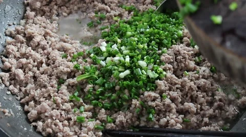 Minced meat in the pan Stock Footage 56080626
