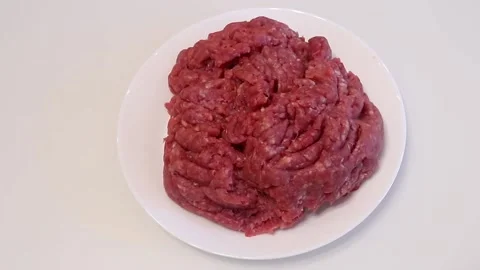 Minced meat on a plate close up. Stock Footage 137203897