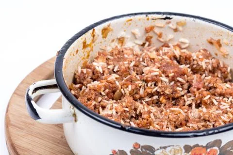 Minced meat with rice Stock Photos
