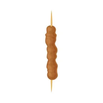 Minced meat roasted on a skewer. Vector illustration on white background. Illustrazione stock