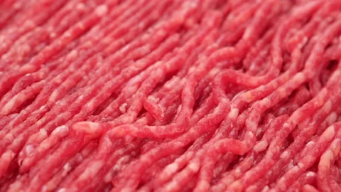 Minced meat rotating, top view Stock-Footage 135369611
