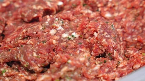 Minced pork. fresh raw minced meat close-upMeat products 스톡 동영상 267284330