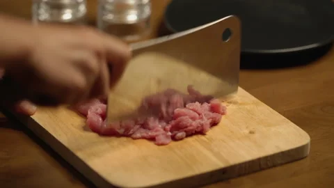 Minced pork medium shot 2 Stock Footage 149110856