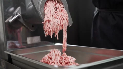 Minced poultry. A meat grinder cuts meat. 動画素材 240170107