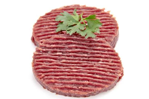 Minced steak isolated on a white background Stock Photos