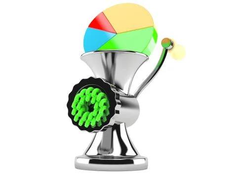 Mincer with pie chart Stock Illustration