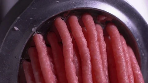 Mincing beef by meat grinder. Close up. 스톡 동영상 72962388