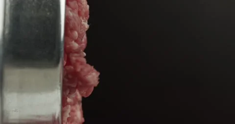 Mincing ground beef with a meat grinder closeup Stock Footage 145188281