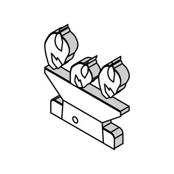 Mincing machine chicken meat factory isometric icon vector illustration Illustrazione stock