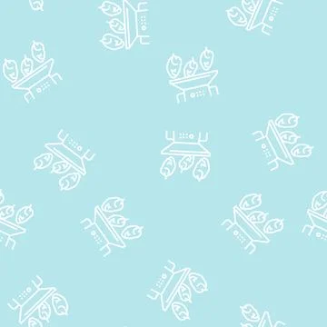 Mincing machine chicken meat factory line seamless pattern Stockillustratie