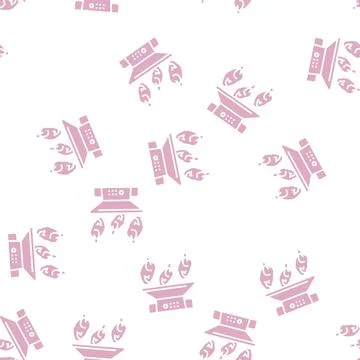 Mincing machine chicken meat factory glyph seamless pattern 스톡 일러스트