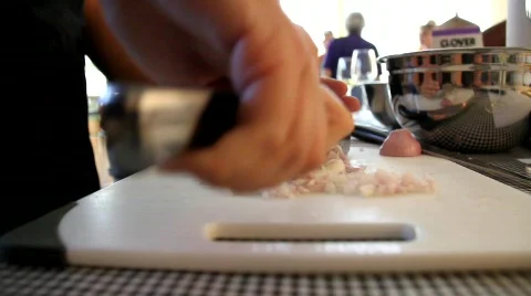 Mincing onions Stock Footage 860513