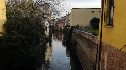 Mincio river that crosses Mantova called rio Italia Stock Footage 101710016