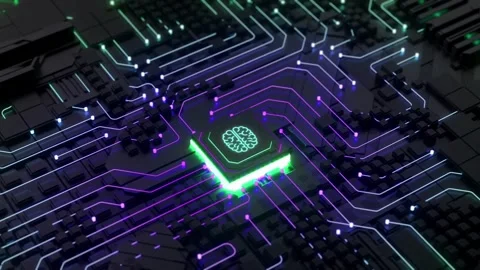 Mind Activation: Chip Animation Connects to Motherboard Stock Footage 275053657
