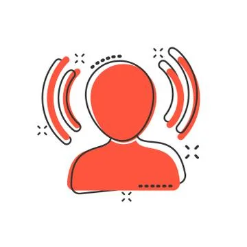 Mind awareness icon in comic style. Idea human vector cartoon illustration on Stock Illustration