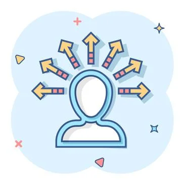 Mind awareness icon in comic style. Idea human vector cartoon illustration on イラスト素材