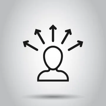 Mind awareness icon in flat style. Idea human vector illustration on isolated Stock Illustration