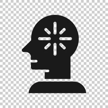 Mind awareness icon in flat style. Idea human vector illustration on white is Stock Illustration