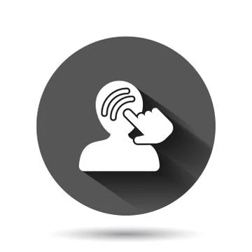 Mind awareness icon in flat style. Idea human vector illustration on black ro Stock Illustration