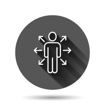Mind awareness icon in flat style. Idea human vector illustration on black ro Stock Illustration