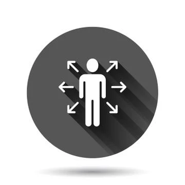 Mind awareness icon in flat style. Idea human vector illustration on black ro Stock Illustration