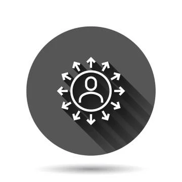 Mind awareness icon in flat style. Idea human vector illustration on black ro Stock Illustration