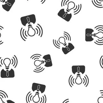 Mind awareness icon seamless pattern background. Idea human vector illustrati Stock Illustration