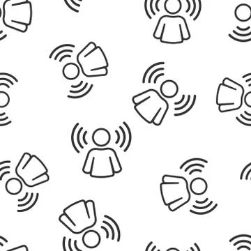 Mind awareness icon seamless pattern background. Idea human vector illustrati 库存插图