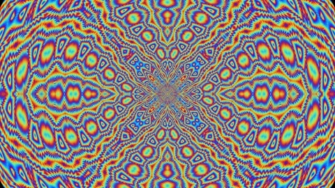Mind-Bending Psychedelic Radial Symmetry Animation Background Stock Footage 314145334