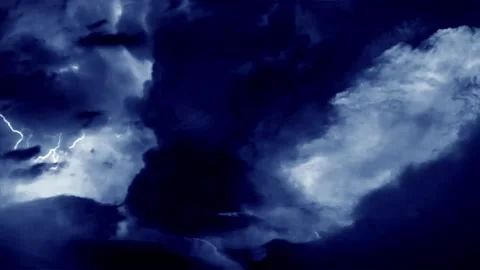 Mind Blowing Lightning Dark Sky Thunders Clouds Storm 库存影片 170977484