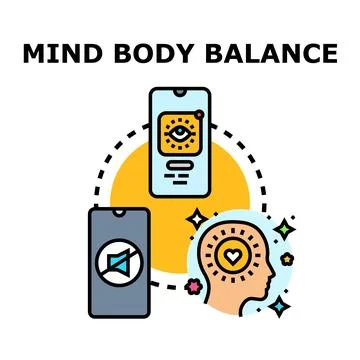 Mind body balance concept vector illustration Stock Illustration