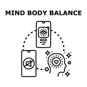 Mind body balance concept vector illustration Stock Illustration