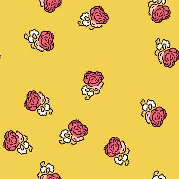 Mind brain human vector seamless pattern Stock Illustration