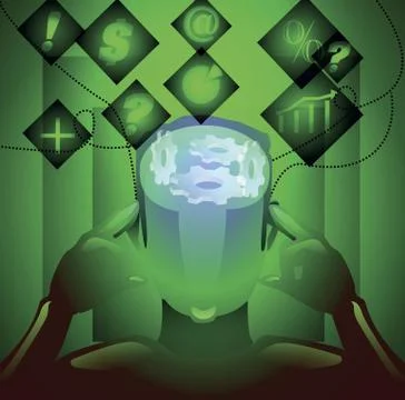 Mind of the businessman thinking Stock Illustration
