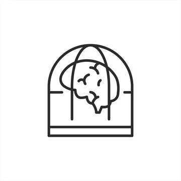 Mind in a Cage Icon Stock Illustration