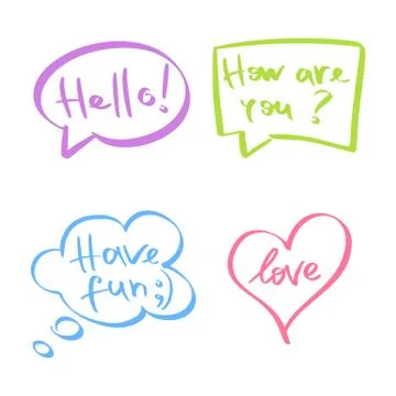 Mind cloud quote set Stock Illustration