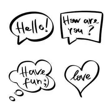 Mind cloud quote set Stock Illustration