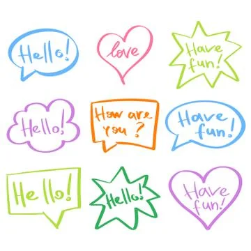 Mind cloud quote set Stock Illustration