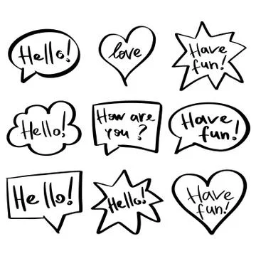 Mind cloud quote set Stock Illustration