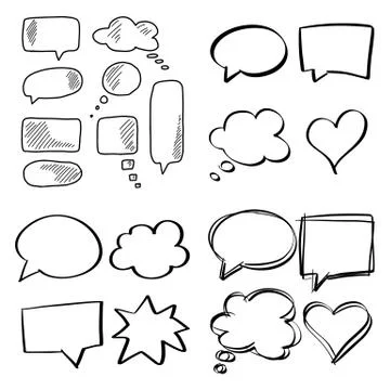 Mind clouds templates set Stock Illustration