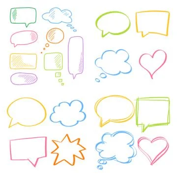 Mind clouds templates set Stock Illustration