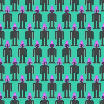 Mind control background. Alien Octopus on head pattern seamless. Monster Alie Stock Illustration