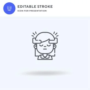 Mind Control icon vector, filled flat sign, solid pictogram isolated on white Stock Illustration