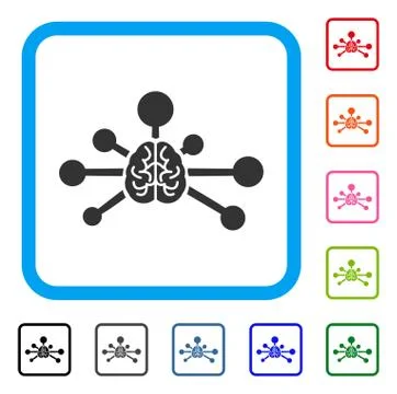 Mind Control Links Framed Icon Stock Illustration