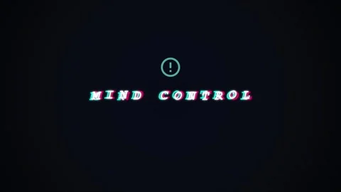 Mind control text on dark digital scanline background Stock Footage 341175781