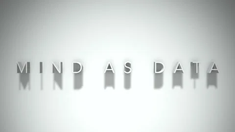 Mind as data 3D title animation white text on a white background Stock Footage 299421031