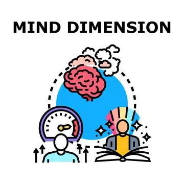 Mind dimension exploring mental expansion and knowledge Stock Illustration