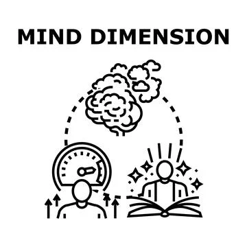 Mind dimension exploring mental expansion and knowledge Stock Illustration