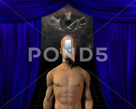 Mind doorway time Stock Illustration